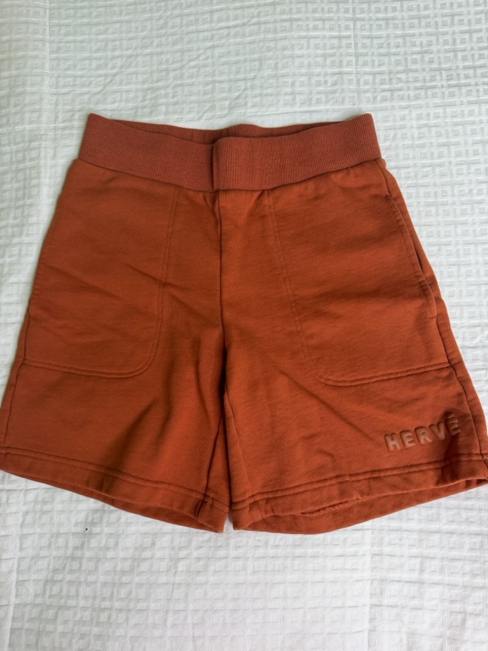 Herve Leger Burnt Orange Athletic Knit Shorts